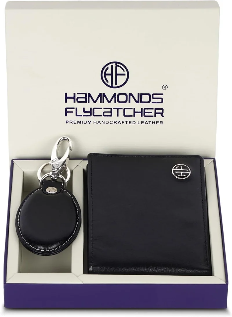 HAMMONDS FLYCATCHER Premium Gift for Men - Leather Wallet for Men with Keyring Combo - Men's Wallet with 8 Card Slots - Birthday Special & Unique Festival Gift Ideas for Husband, Boyfriend